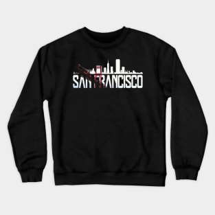 San Francisco Skyline Golden Gate Brigde California Gift SFO Crewneck Sweatshirt